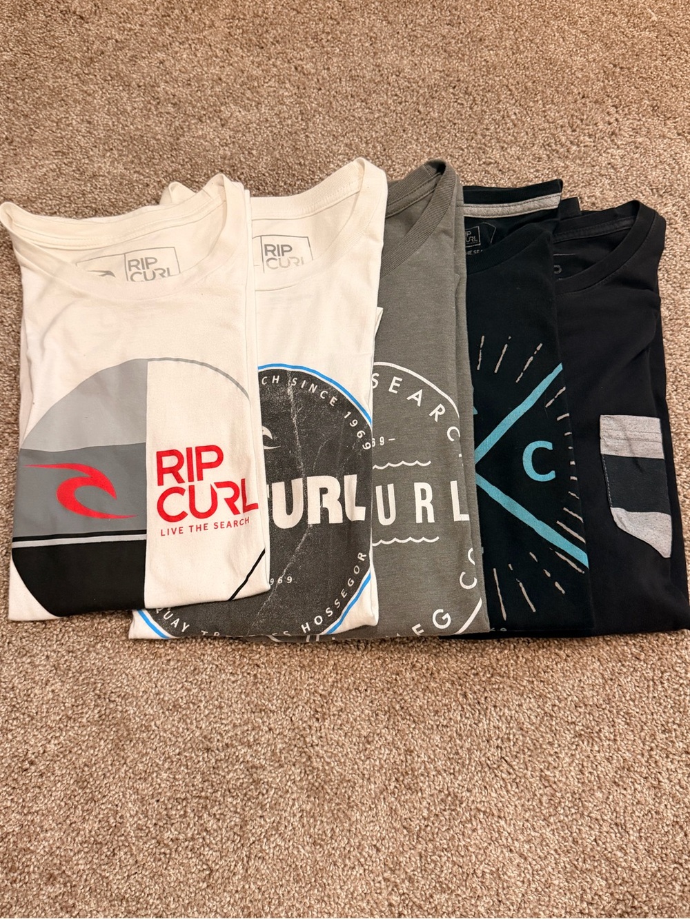 Rip Curl Mens TShirts Large Bundle of 5
